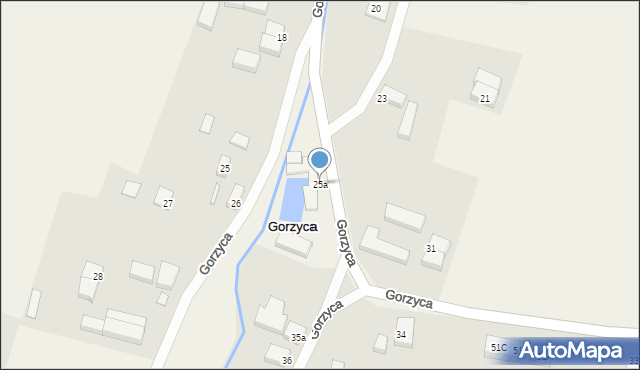 Gorzyca, Gorzyca, 25a, mapa Gorzyca