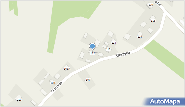 Gorzyce, Gorzyce, 112, mapa Gorzyce