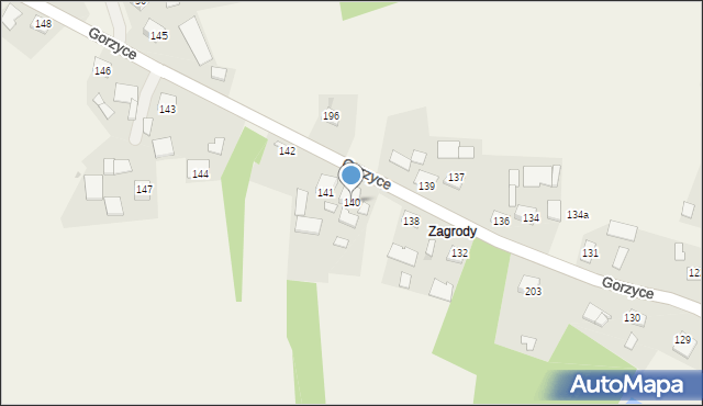 Gorzyce, Gorzyce, 140, mapa Gorzyce