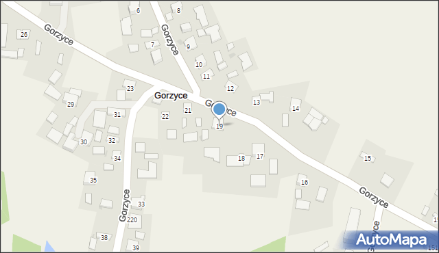 Gorzyce, Gorzyce, 19, mapa Gorzyce