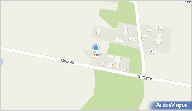 Gorzyce, Gorzyce, 216, mapa Gorzyce