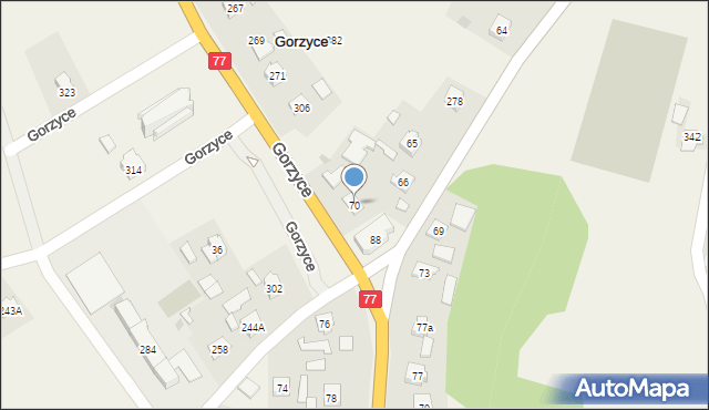 Gorzyce, Gorzyce, 70, mapa Gorzyce