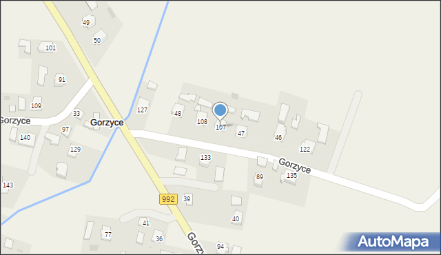 Gorzyce, Gorzyce, 107, mapa Gorzyce