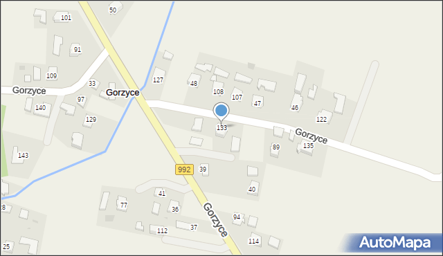 Gorzyce, Gorzyce, 133, mapa Gorzyce