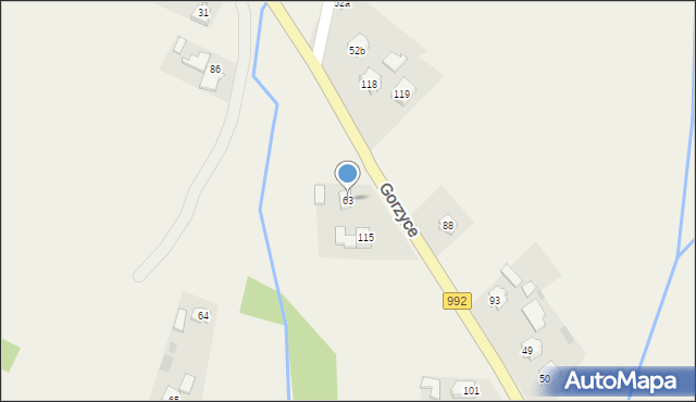 Gorzyce, Gorzyce, 63, mapa Gorzyce