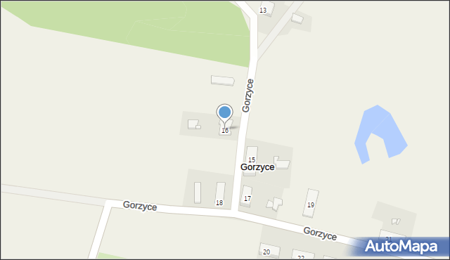 Gorzyce, Gorzyce, 16, mapa Gorzyce