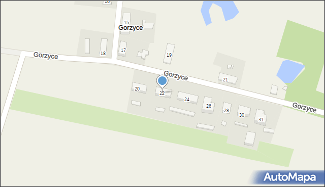 Gorzyce, Gorzyce, 22, mapa Gorzyce