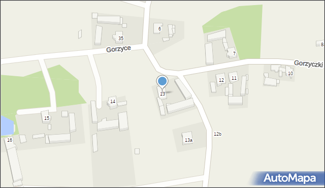 Gorzyce, Gorzyce, 13, mapa Gorzyce