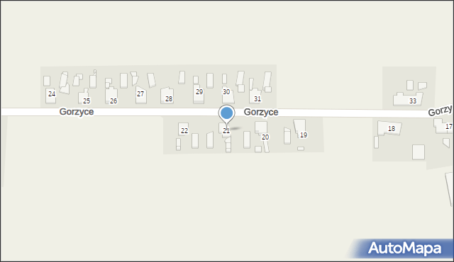 Gorzyce, Gorzyce, 21, mapa Gorzyce