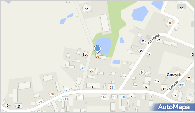 Gorzyce, Gorzyce, 36, mapa Gorzyce