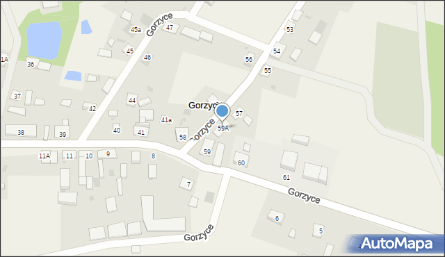 Gorzyce, Gorzyce, 59A, mapa Gorzyce
