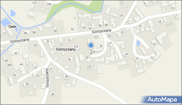 Gorzyczany, Gorzyczany, 28, mapa Gorzyczany