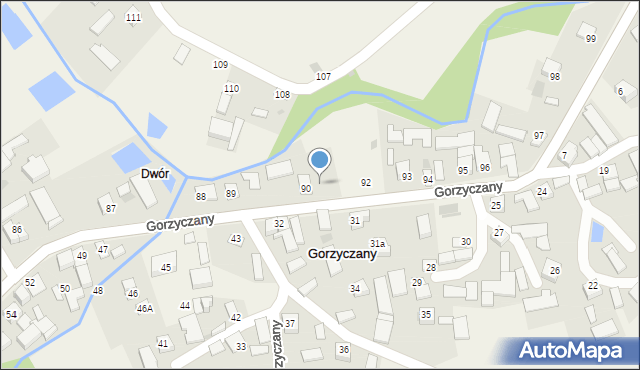 Gorzyczany, Gorzyczany, 91, mapa Gorzyczany