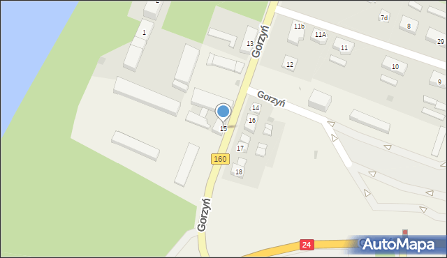 Gorzyń, Gorzyń, 15, mapa Gorzyń