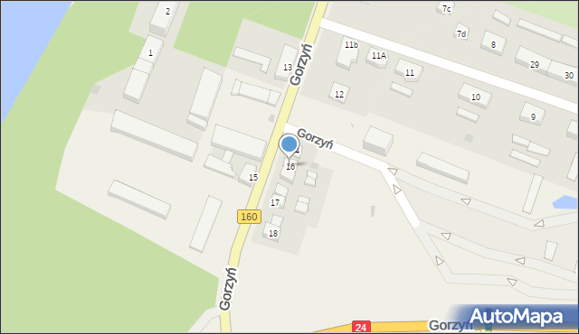 Gorzyń, Gorzyń, 16, mapa Gorzyń