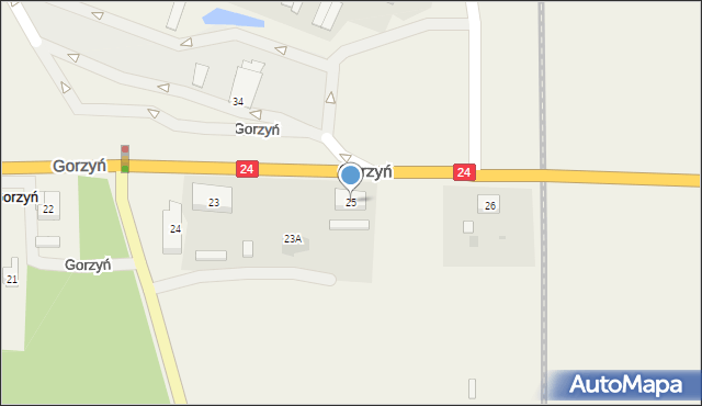Gorzyń, Gorzyń, 25, mapa Gorzyń