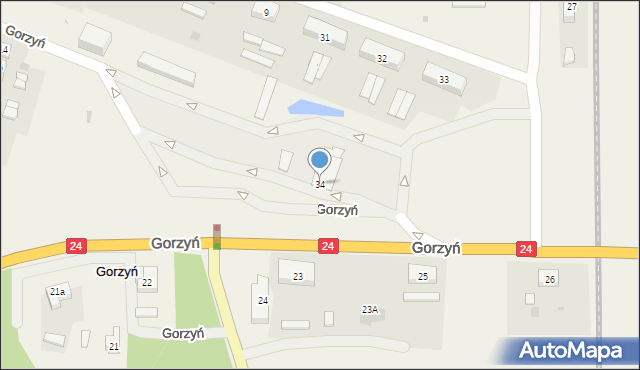 Gorzyń, Gorzyń, 34, mapa Gorzyń