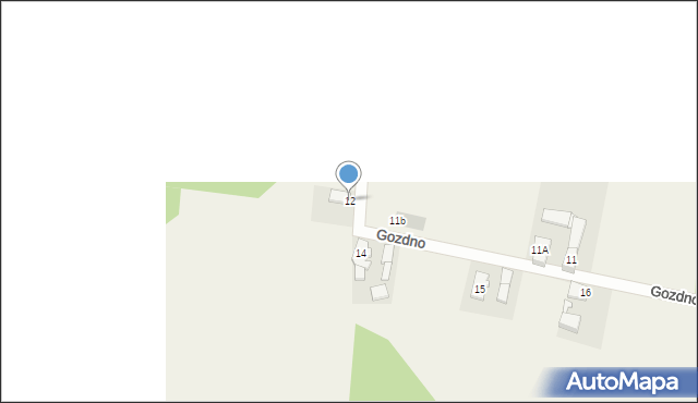 Górzyn, Gozdno, 12, mapa Górzyn