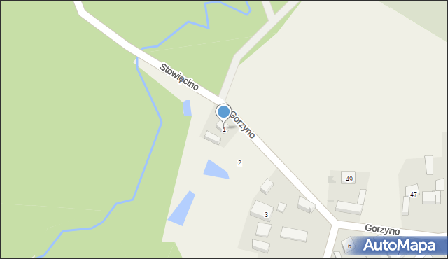 Gorzyno, Gorzyno, 1, mapa Gorzyno