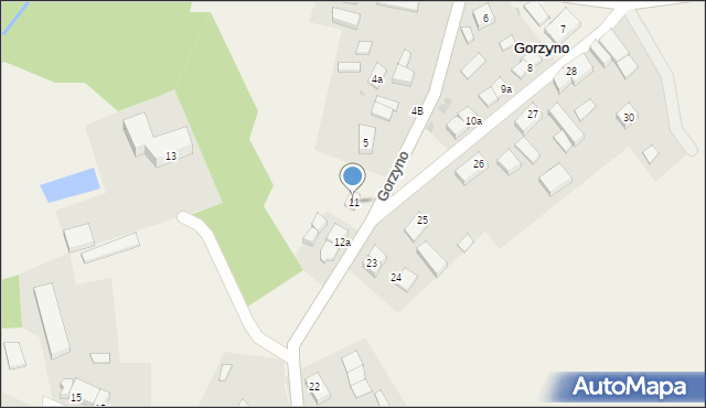 Gorzyno, Gorzyno, 11, mapa Gorzyno