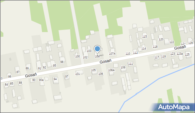 Gosań, Gosań, 104, mapa Gosań