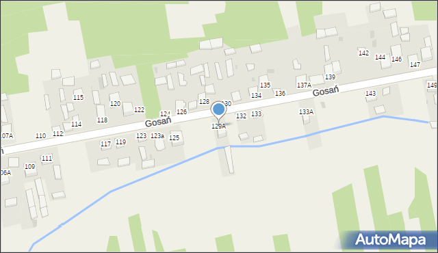 Gosań, Gosań, 129A, mapa Gosań