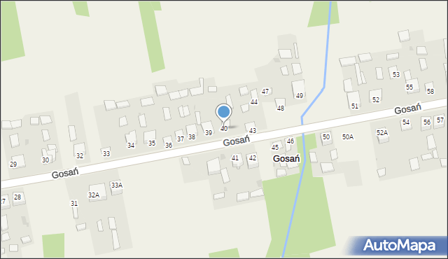 Gosań, Gosań, 40, mapa Gosań