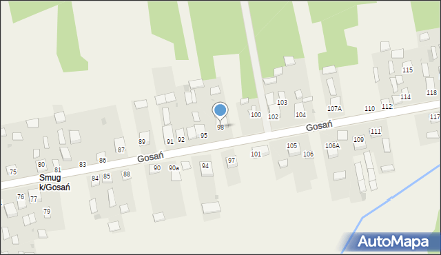 Gosań, Gosań, 98, mapa Gosań