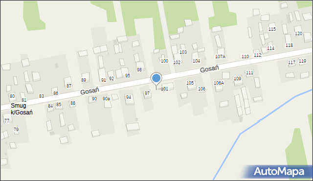 Gosań, Gosań, 99, mapa Gosań