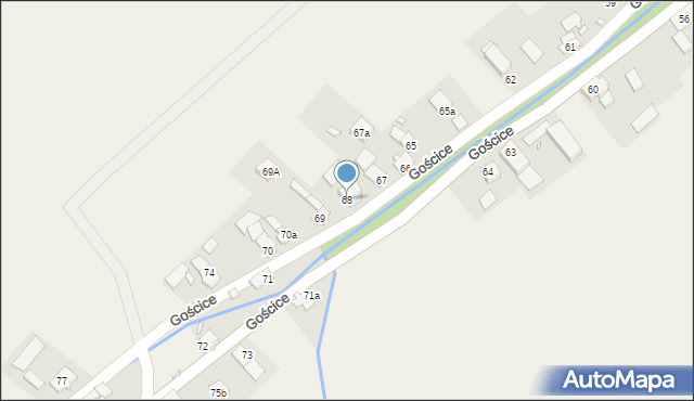 Gościce, Gościce, 68, mapa Gościce