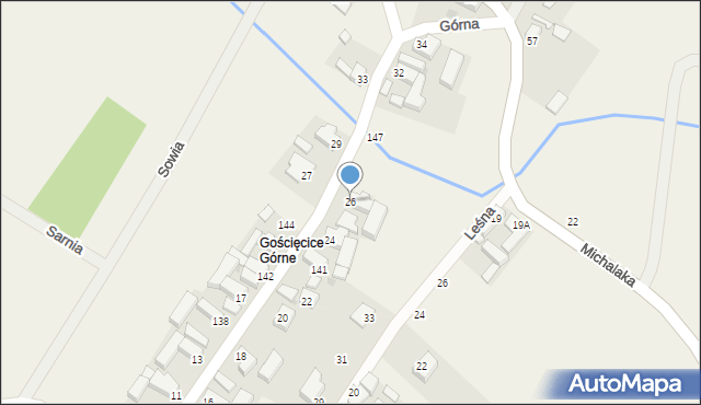 Gościęcice, Górna, 26, mapa Gościęcice