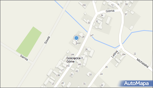 Gościęcice, Górna, 27, mapa Gościęcice