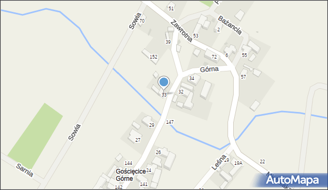 Gościęcice, Górna, 33, mapa Gościęcice