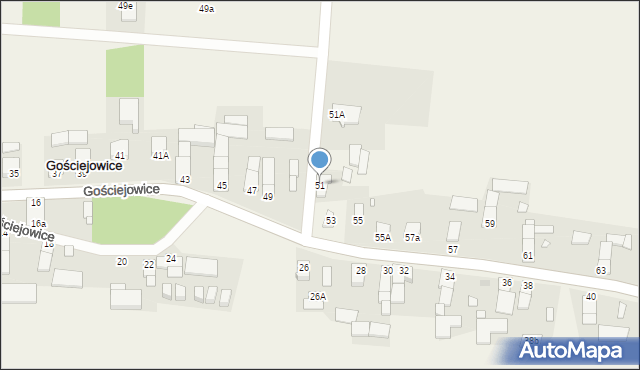 Gościejowice, Gościejowice, 51, mapa Gościejowice