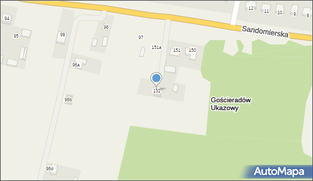 Gościeradów-Folwark, Gościeradów-Folwark, 131, mapa Gościeradów-Folwark