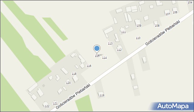 Gościeradów Plebański, Gościeradów Plebański, 115, mapa Gościeradów Plebański