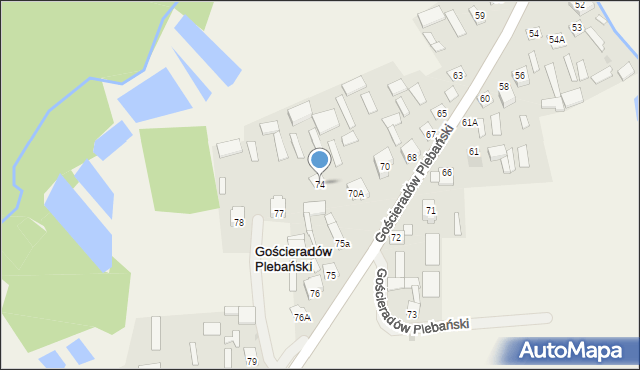 Gościeradów Plebański, Gościeradów Plebański, 74, mapa Gościeradów Plebański