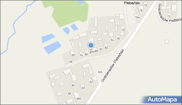 Gościeradów Plebański, Gościeradów Plebański, 87, mapa Gościeradów Plebański