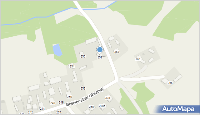 Gościeradów Ukazowy, Gościeradów Ukazowy, 258, mapa Gościeradów Ukazowy