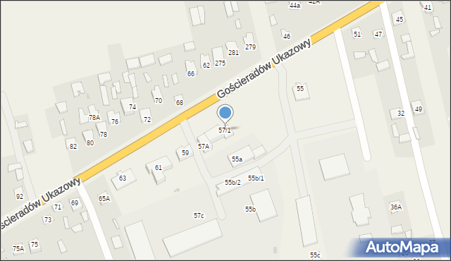 Gościeradów Ukazowy, Gościeradów Ukazowy, 57/1, mapa Gościeradów Ukazowy