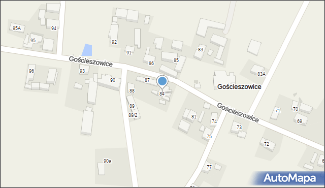 Gościeszowice, Gościeszowice, 84, mapa Gościeszowice