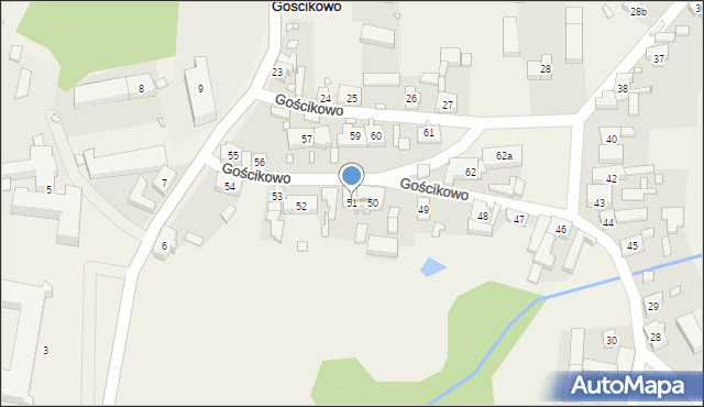 Gościkowo, Gościkowo, 51, mapa Gościkowo
