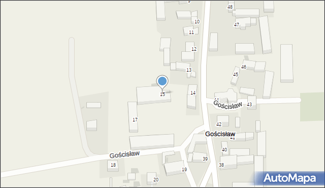 Gościsław, Gościsław, 15, mapa Gościsław