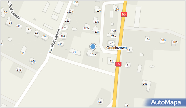 Gościszewo, Gościszewo, 124a, mapa Gościszewo