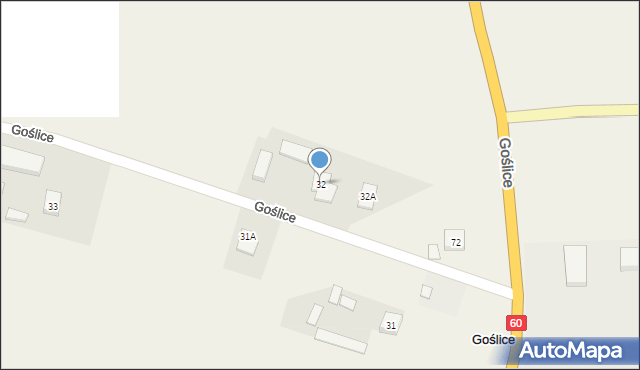 Goślice, Goślice, 32, mapa Goślice