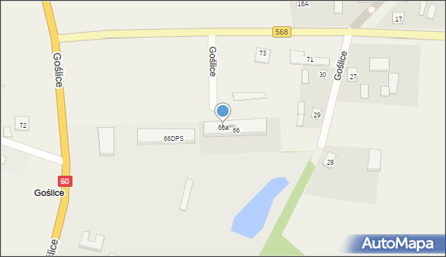 Goślice, Goślice, 66a, mapa Goślice
