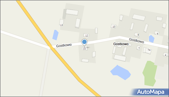 Gostkowo, Gostkowo, 11, mapa Gostkowo