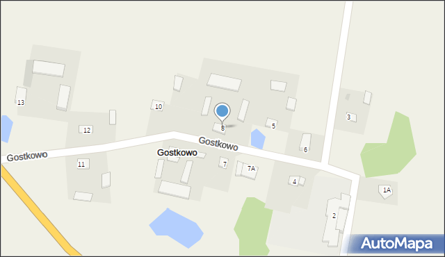 Gostkowo, Gostkowo, 8, mapa Gostkowo