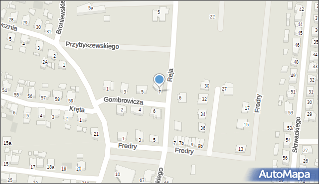 Gostyń, Gombrowicza Witolda, 7, mapa Gostyń