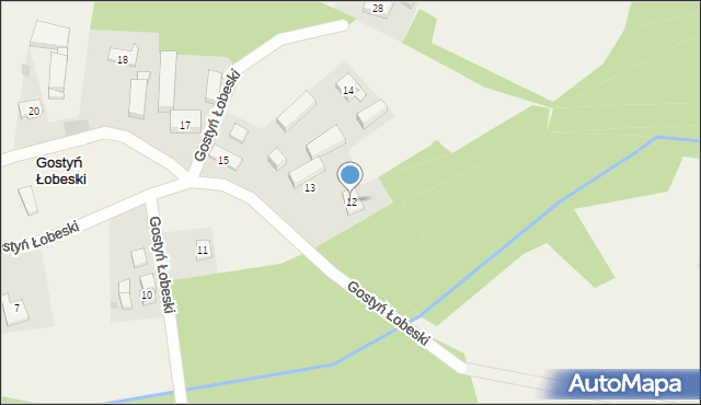 Gostyń Łobeski, Gostyń Łobeski, 12, mapa Gostyń Łobeski